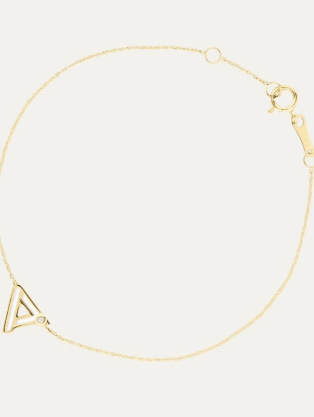 Stella Dot Gold Triangle Initial A Chain Bracelet 14K